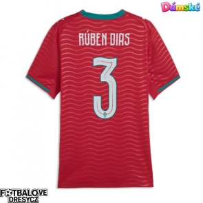 Portugalsko Ruben Dias #3 Dámské Domácí Dres MS 2026 Krátký Rukáv Portugalsko Ruben Dias #3 Dámské Domácí Dres MS 2026 Krátký Rukáv